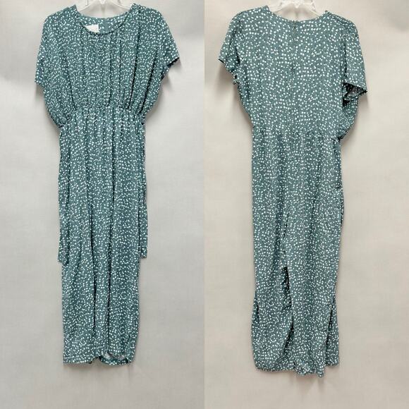 Vintage 90s Debra Martin Floral Smocked Top Dolman Sleeve Jumpsuit Size 12 - Picture 13 of 16